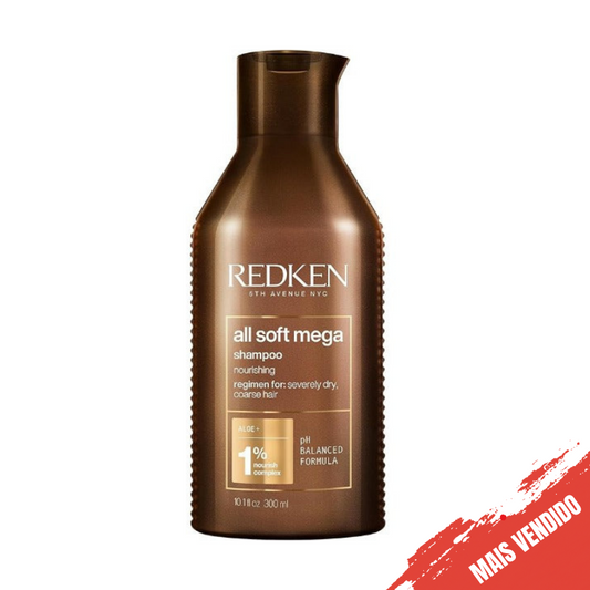 Redken Shampoo All Soft Mega | Limpa e Promove Hidratação Intensa | Para Cabelos Extremamente Secos ou Ressecados | Repõe os Níveis de Umidade | Mantém o Cabelo Hidratado e Macio | 300ml vendidos