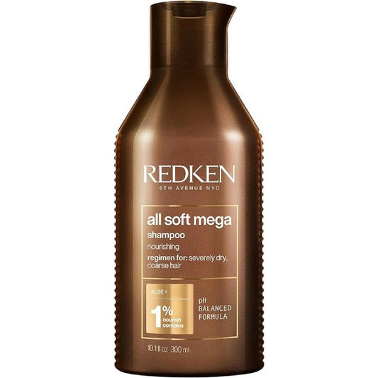 Redken Shampoo All Soft Mega | Limpa e Promove Hidratação Intensa | Para Cabelos Extremamente Secos ou Ressecados | Repõe os Níveis de Umidade | Mantém o Cabelo Hidratado e Macio | 300ml