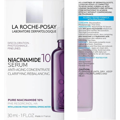 La Roche-Posay Pure Niacinamide 10 Sérum, Concentrado Antimarcas, Uniformizador, Niacinamida Pura com Ácido Hialurônico, Hepes e Água Thermal de La Roche-Posay 30ml