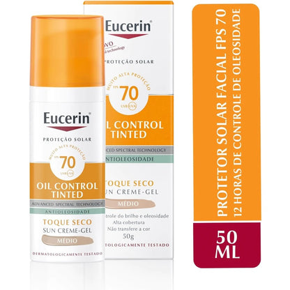 Eucerin, Protetor Solar Facial Oil Control Tinted com Cor FPS70 50g