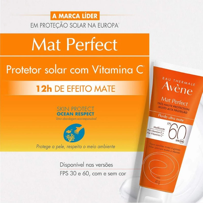 Mat Perfect FPS 60, Protetor solar face, Avène - 40g, Avène, 40g