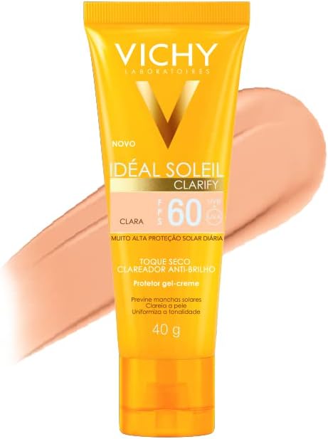 Protetor Solar Facial com Cor Vichy Idéal Soleil Clarify FPS60-40g