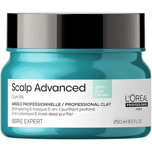 L'Oréal Professionnel Argila Purificante 2 em 1 Deep Purifier Scalp | Para cabelos oleosos | Promove redução da oleosidade no couro cabeludo | 250ml