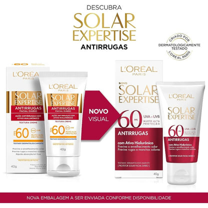 Protetor Solar Facial L'Oréal Paris Solar Expertise Antirrugas Fps 60 40G