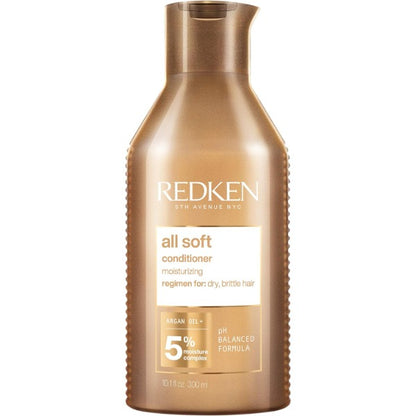 Redken Condicionador All Soft | Para Cabelos Secos e Quebradiços |Hidrata intensamente e adiciona brilho | Com Óleo de Argan | 300ml
