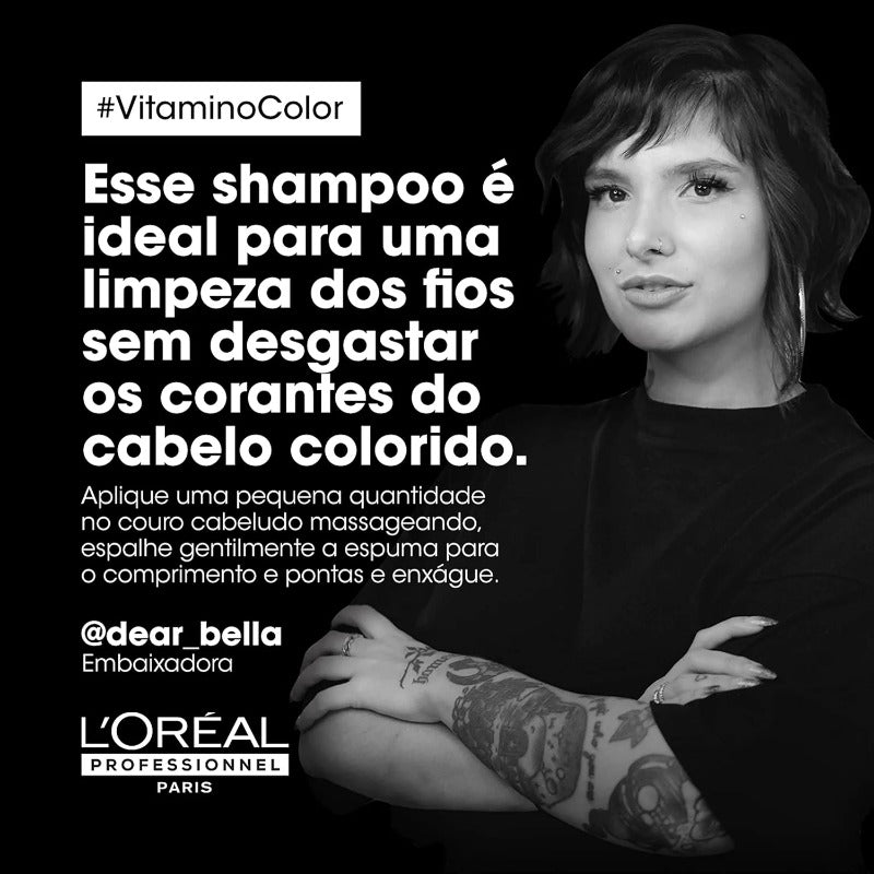 L'Oréal Professionnel Shampoo Vitamino Color | Protege e Preserva a Cor do Cabelo | Previne Danos | Adiciona Luminosidades aos Fios | 750ml