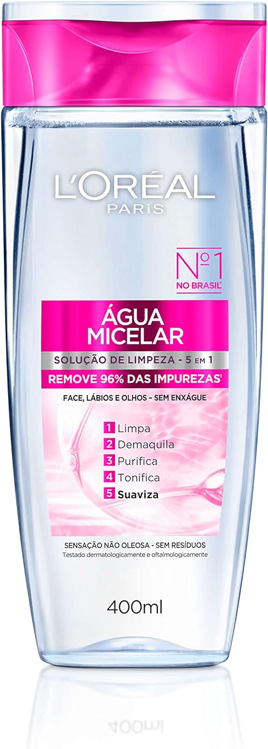 Água Micelar L'Oréal Paris Solução de Limpeza 5 em 1, 400ml