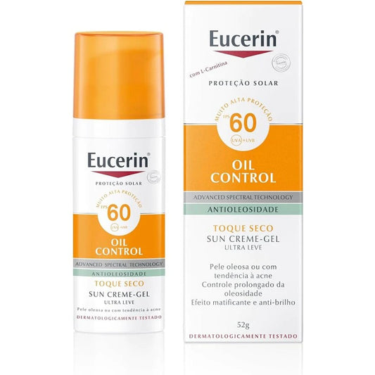 Protetor Solar Facial Eucerin - Sun Gel-Creme Oil Control FPS 60 50g