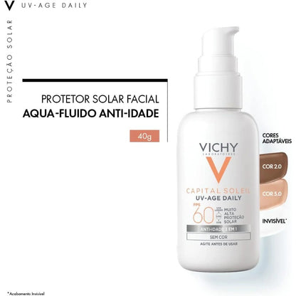 Protetor Solar Facial Vichy Capital Soleil UV-Age Daily com Cor FPS60-40g