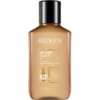 Redken Óleo Capilar All Soft Argan-6 | Para Cabelos Secos | Condiciona profundamente o cabelo, adiciona suavidade e brilho | Com Óleo de Argan | 111ml