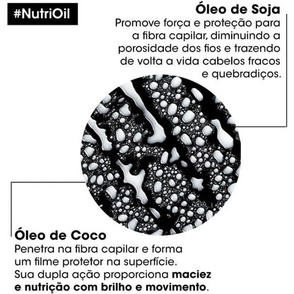 L'Oréal Professionnel Condicionador NutriOil para nutrição e brilho, enriquecido com óleo de coco, com textura leve e para todos os tipos de cabelo | 200ml