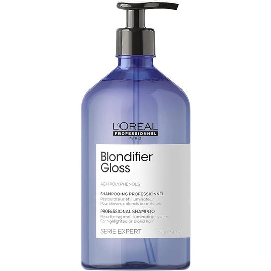 L'Oréal Professionnel Shampoo Blondifier Gloss | Para Cabelos Loiros e Descoloridos | Neutraliza Tons Amarelados | Proporciona Maciez e Nutrição | 750ml