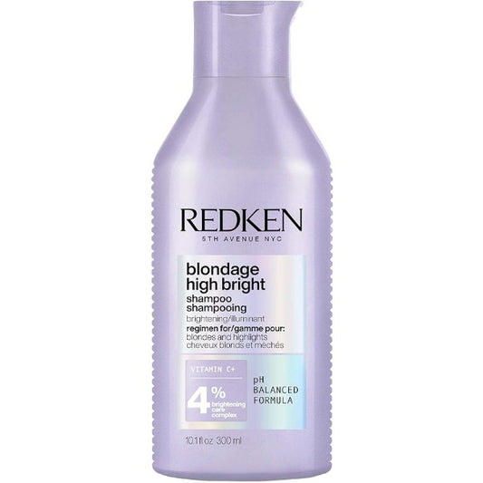 Redken Shampoo Blondage High Bright | Ilumina Instantaneamente Cabelos Coloridos e Loiros Naturais | Enriquecido com Vitamina C | Realça o Brilho dos Fios e Evita o Desbotamento | 300ml