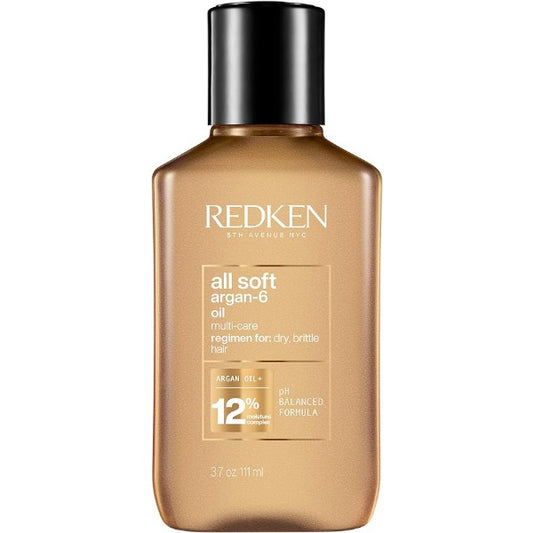Redken Óleo Capilar All Soft Argan-6 | Para Cabelos Secos | Condiciona profundamente o cabelo, adiciona suavidade e brilho | Com Óleo de Argan | 111ml